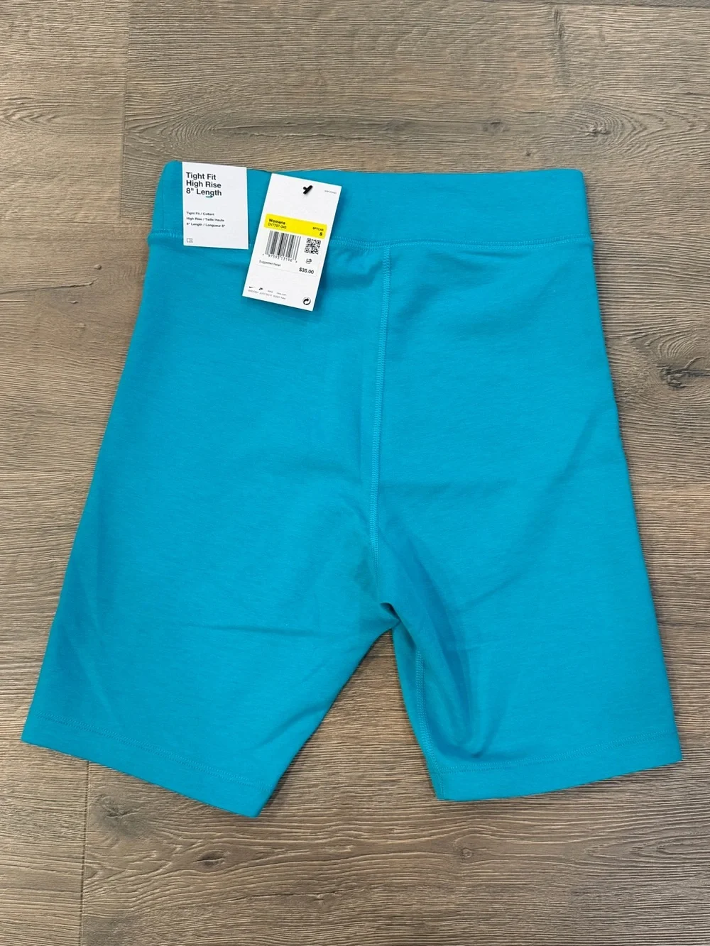Nike Tight Fit High Rise 8” Length Biker Shorts Dusty Cactus Blue Women